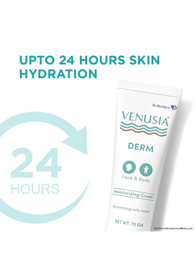 VENUSIA Dr. Reddy's Derm Moisturizing Cream | 24-hour Intense Hydration | Skin Barrier Repair | For Dry to Very Dry Skin | 4 Natural Butters | Hypoallergenic | 75g (Pack of 3) - Image 2